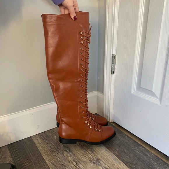 NWOT Women’s size 7.5 lace-up knee boots - Picture 3 of 5